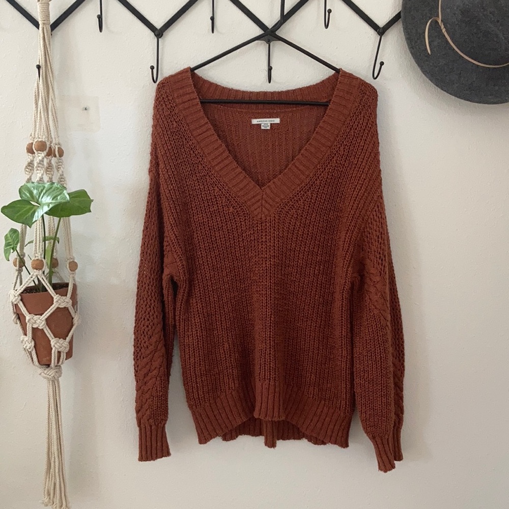 American Eagle Rust Knitted Sweater